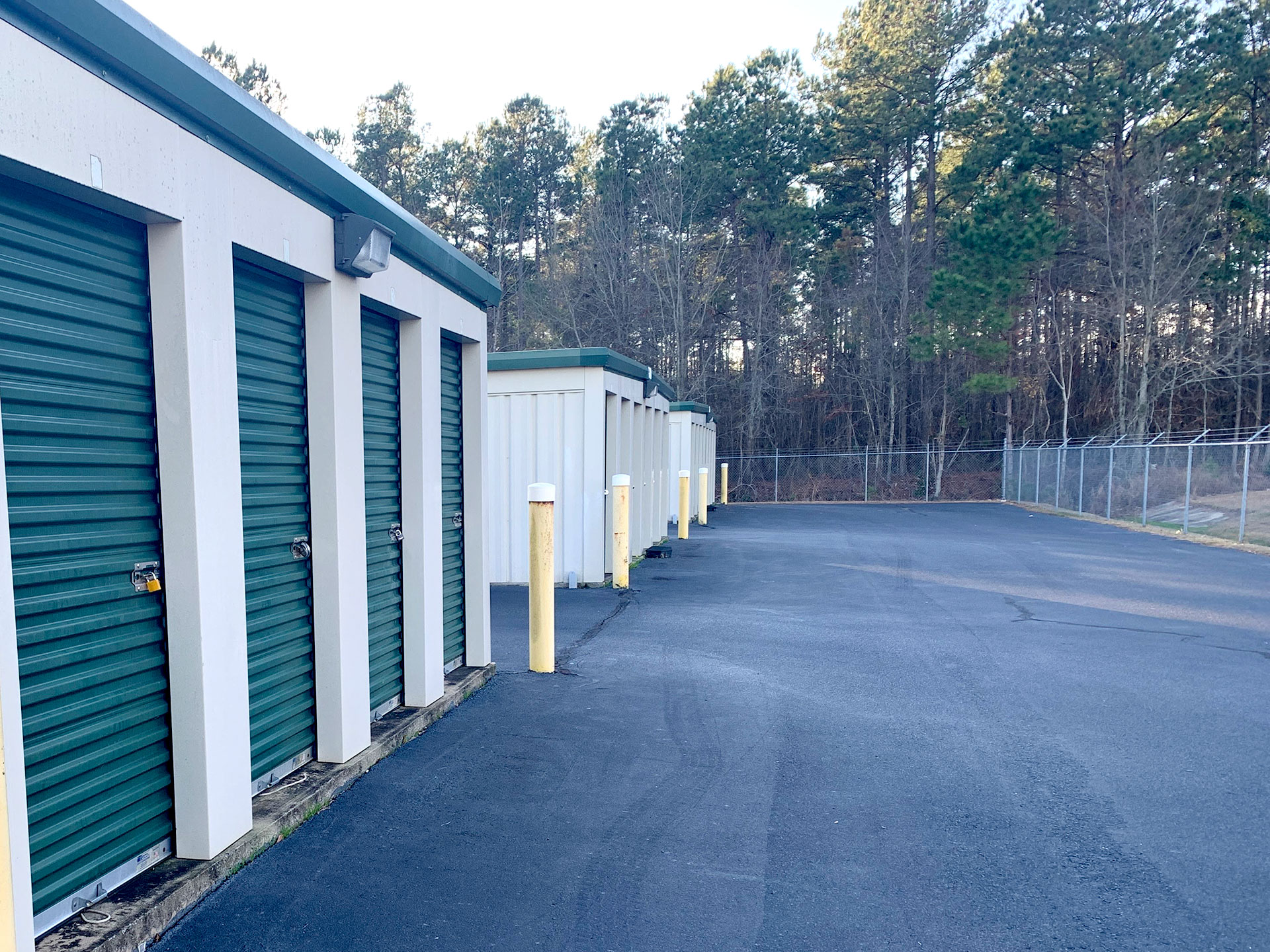 Exterior row of storage units